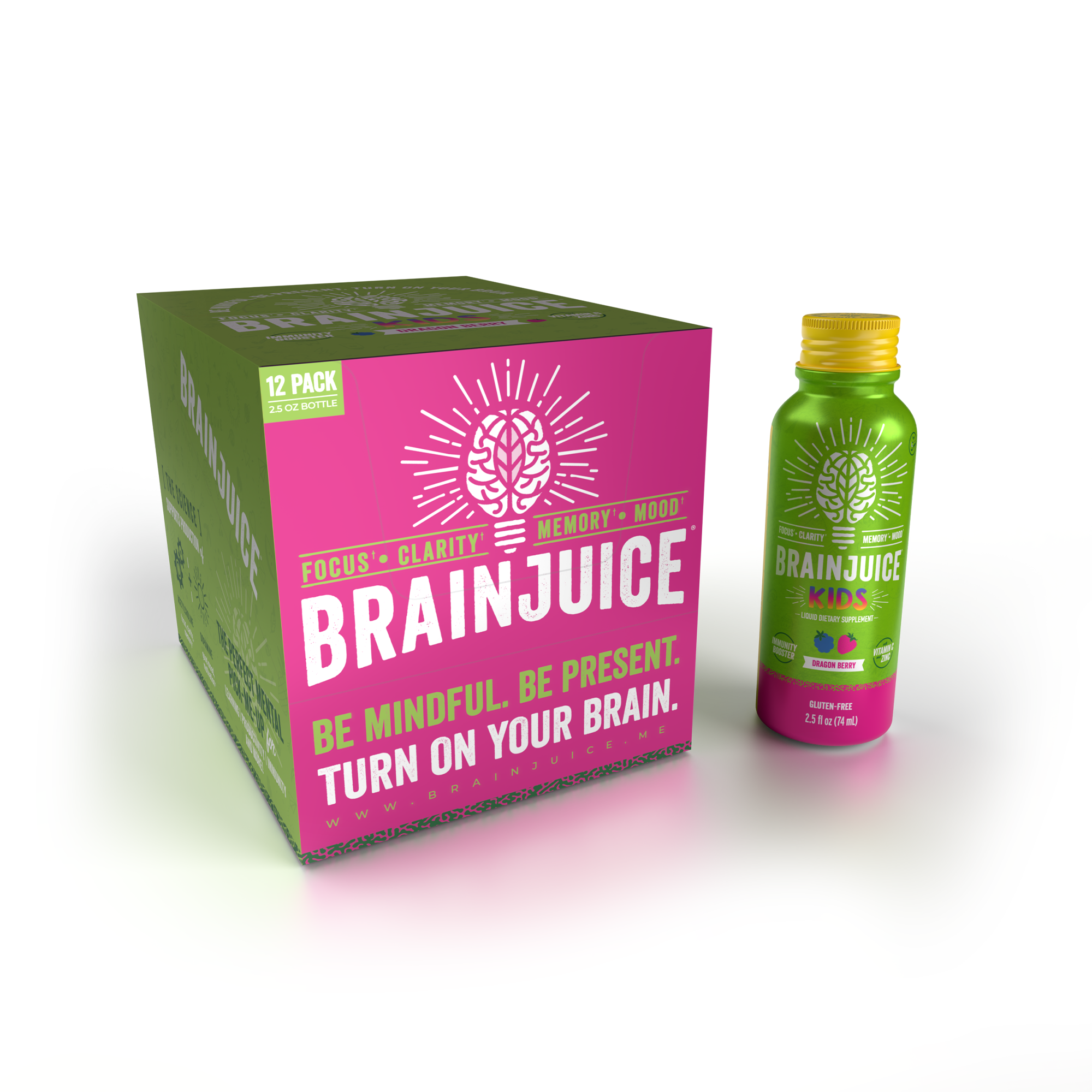 BRAINJUICE Kids Immunity Dragon Berry 2.5 oz. Ready to Drink | 12-pack
