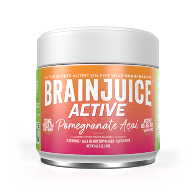 BRAINJUICE ACTIVE Pomegranate Acai Daily BrainPower Mix - 15 Servings