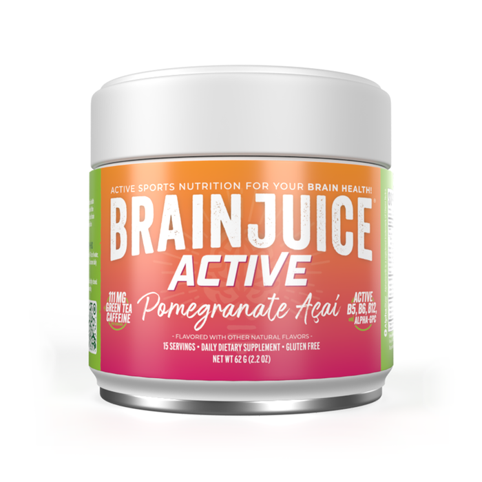 BrainJuice ACTIVE Pomegranate Acai Daily BrainPower Mix - 15 Servings