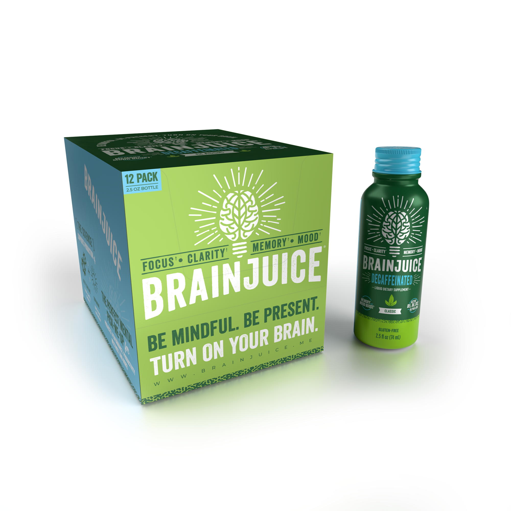 BRAINJUICE Decaf Classic 2.5 oz. Ready to Drink Supplement | 12-pack
