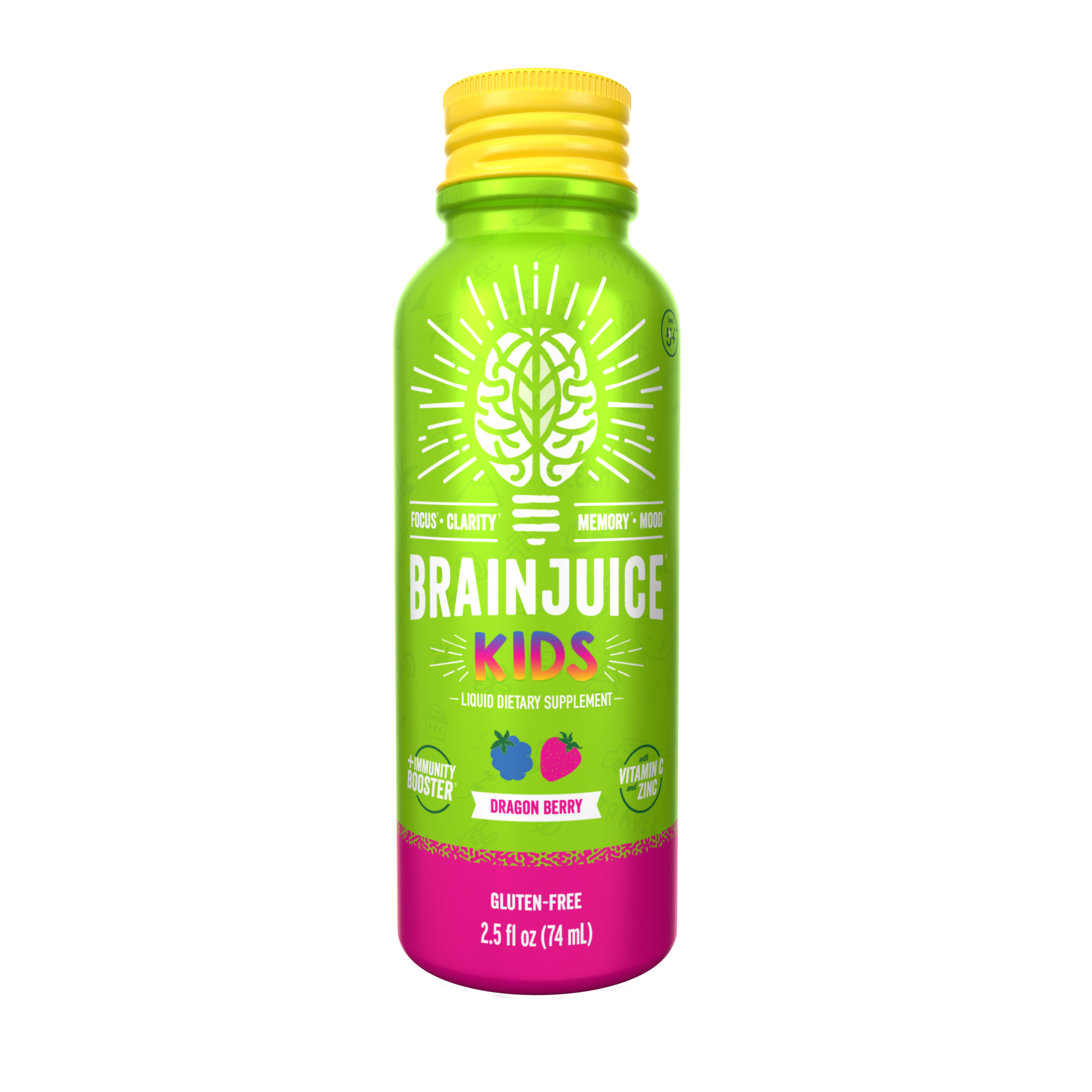 BRAINJUICE Kids Immunity Dragon Berry 2.5 oz. Ready to Drink | 12-pack