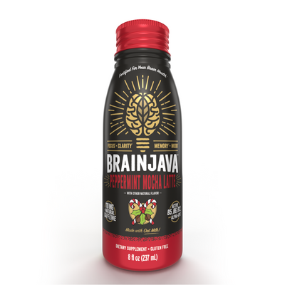 BRAINJAVA PEPPERMINT MOCHA LATTE Functional Coffee 8 FL OZ RTD 4-pack