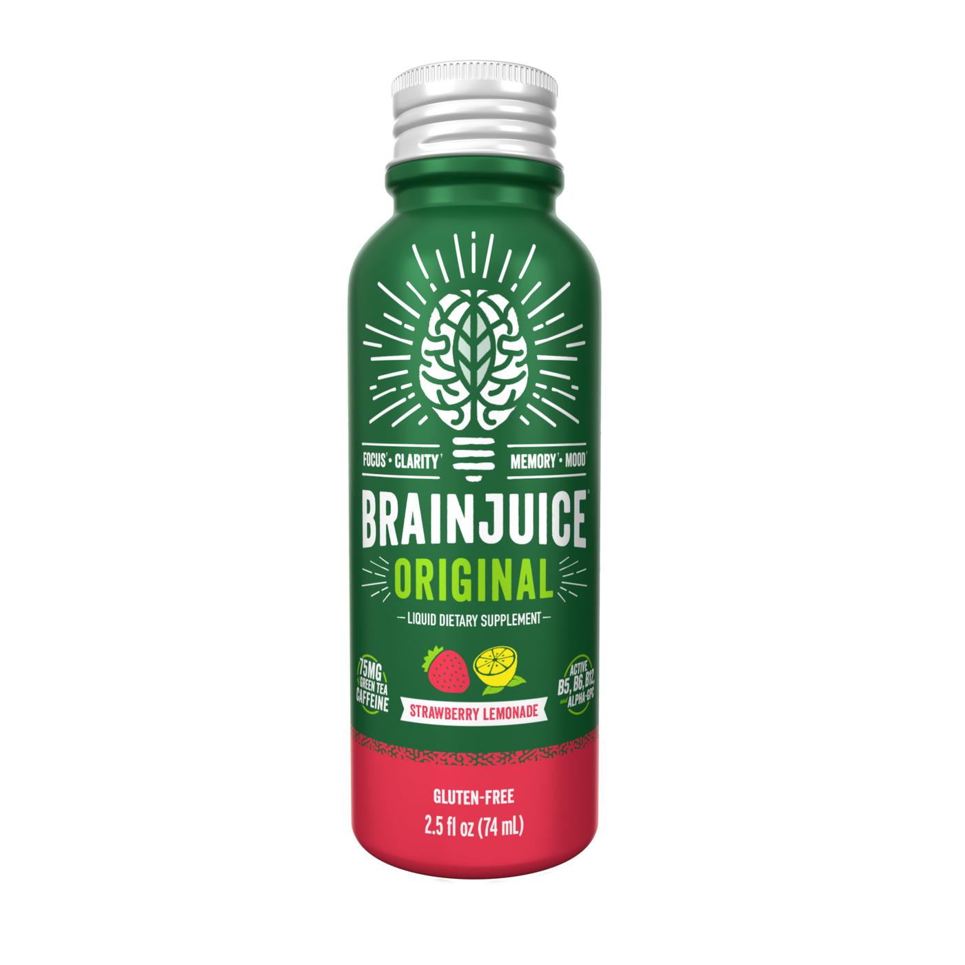 BRAINJUICE Original Strawberry Lemonade 2.5 oz. Ready to Drink Supplement | 12-pack