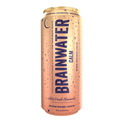 BRAINWATER Calm White Peach Chamomile 16 fl oz RTD 8-Pack
