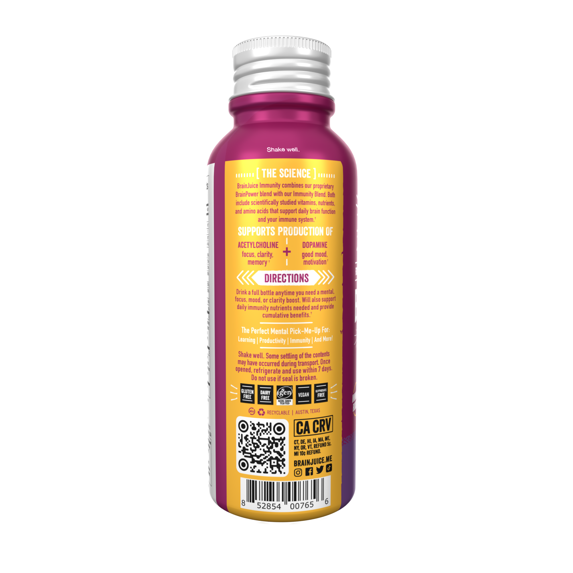 BRAINJUICE Immunity Huckleberry Hibiscus 2.5 oz. Ready to Drink Supplement | 12-pack