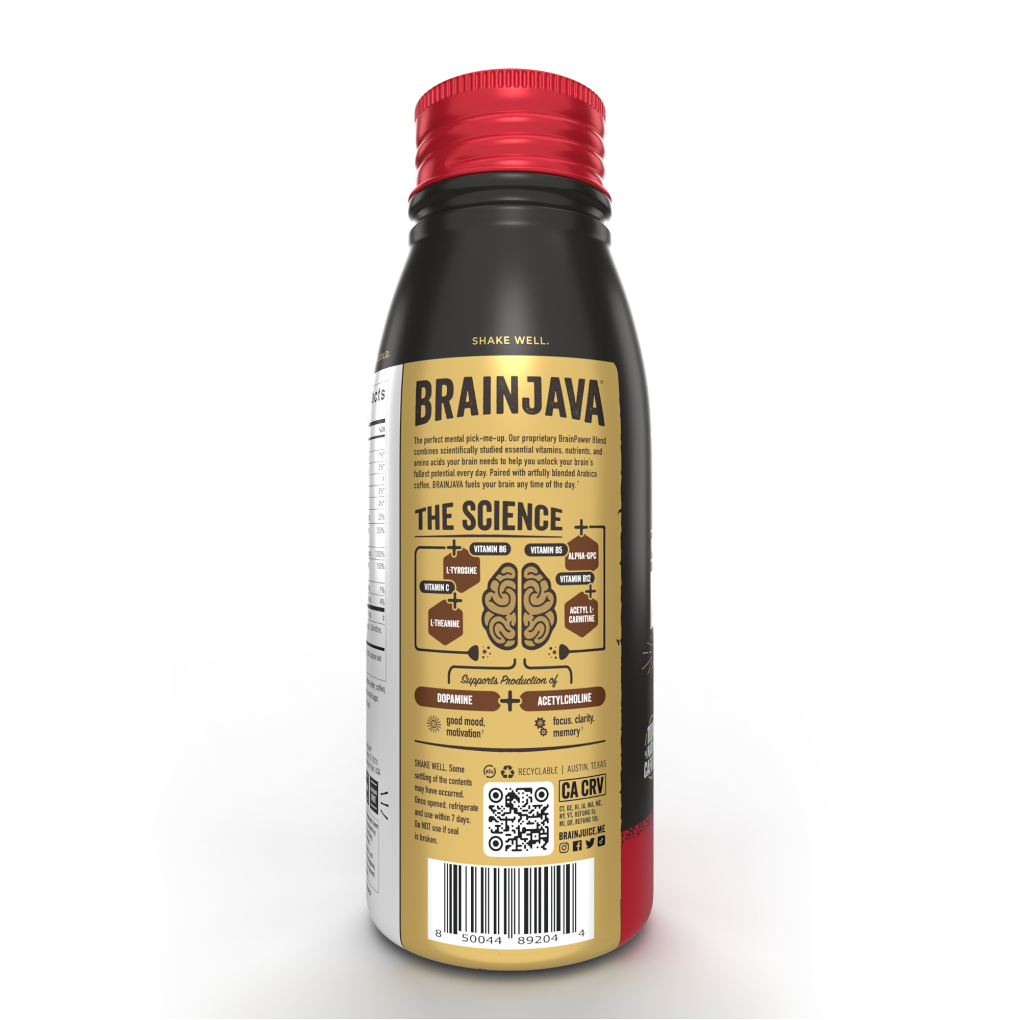 BRAINJAVA PEPPERMINT MOCHA LATTE Functional Coffee 8 FL OZ RTD 4-pack