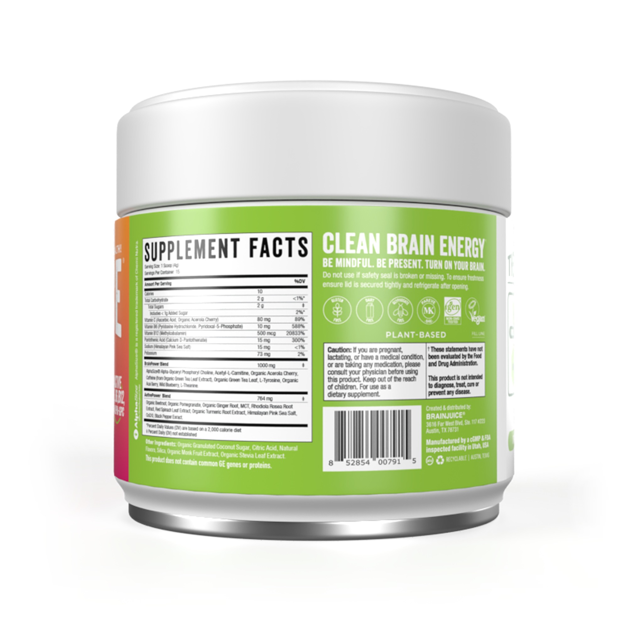 BrainJuice ACTIVE Pomegranate Acai Daily BrainPower Mix - 15 Servings