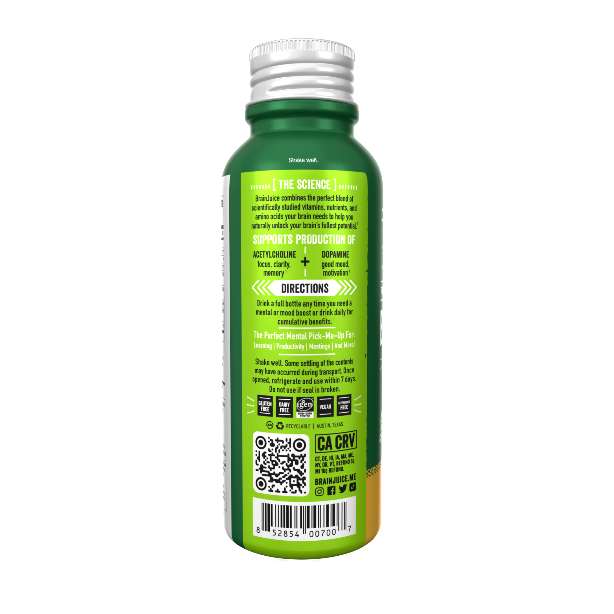 BrainJuice Original Peach Mango 2.5 oz. Ready to Drink Supplement | 12-pack