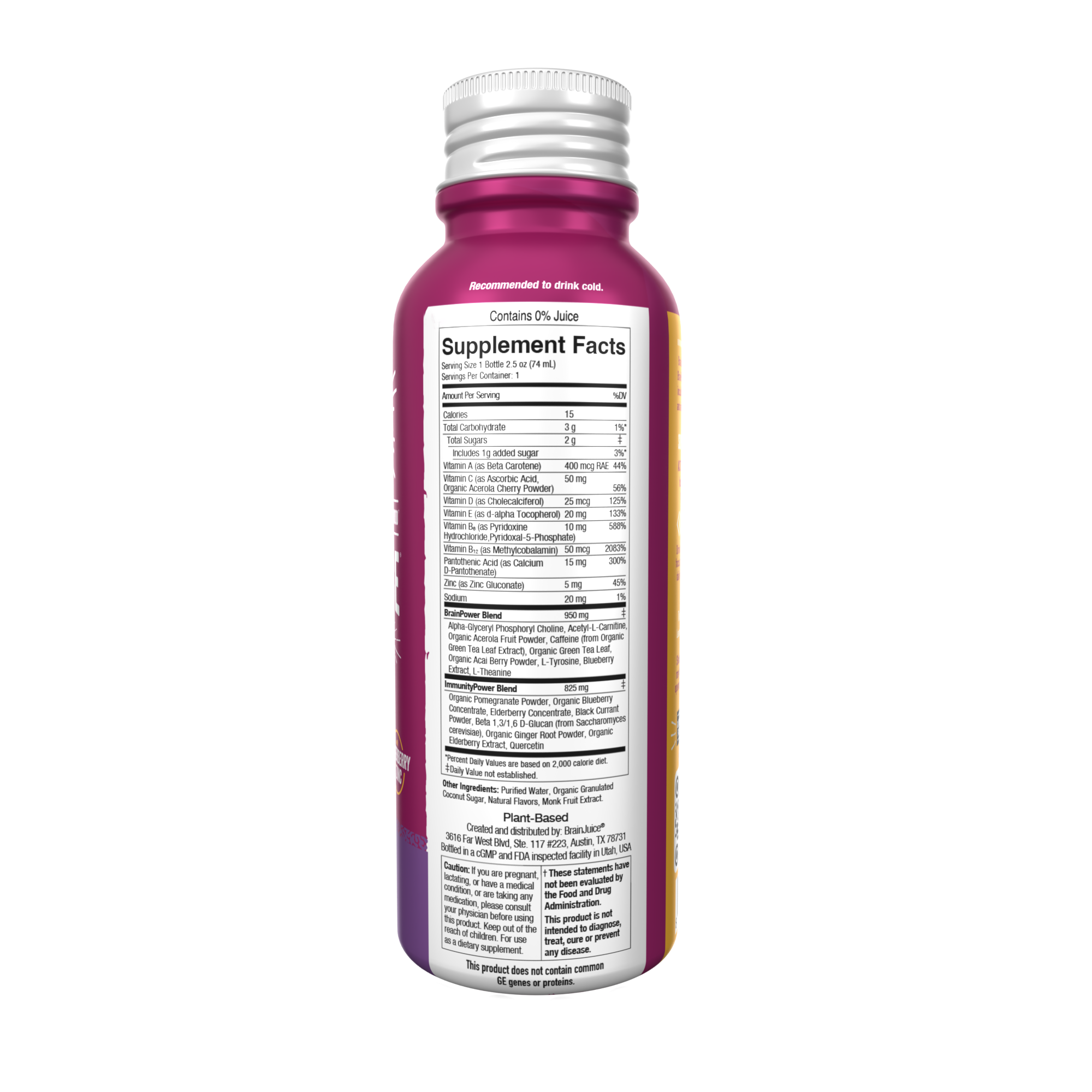 BRAINJUICE Immunity Huckleberry Hibiscus 2.5 oz. Ready to Drink Supplement | 12-pack