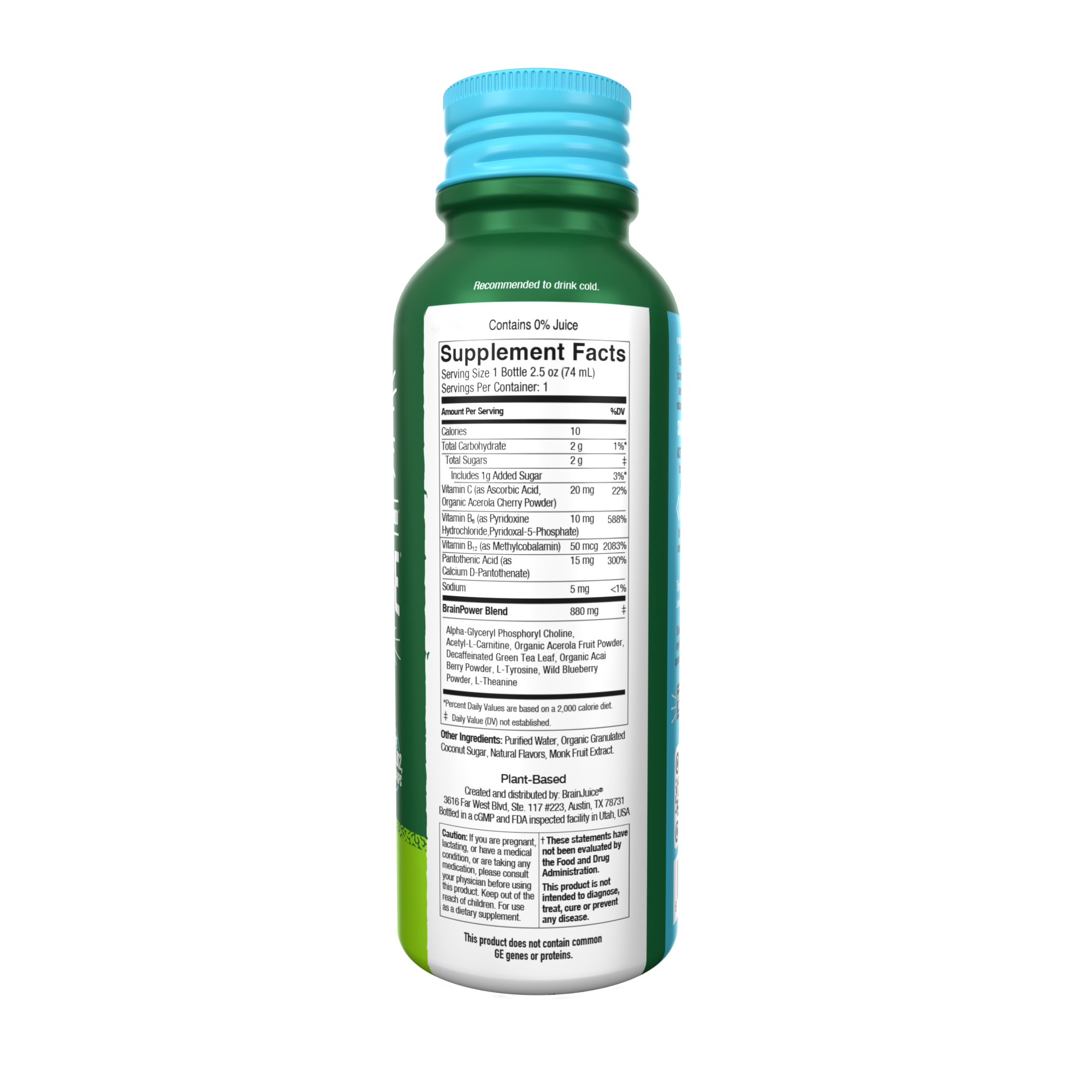 BRAINJUICE Decaf Classic 2.5 oz. Ready to Drink Supplement | 12-pack