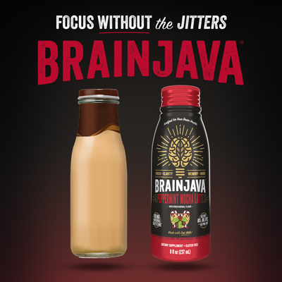 BRAINJAVA PEPPERMINT MOCHA LATTE Functional Coffee 8 FL OZ RTD 4-pack