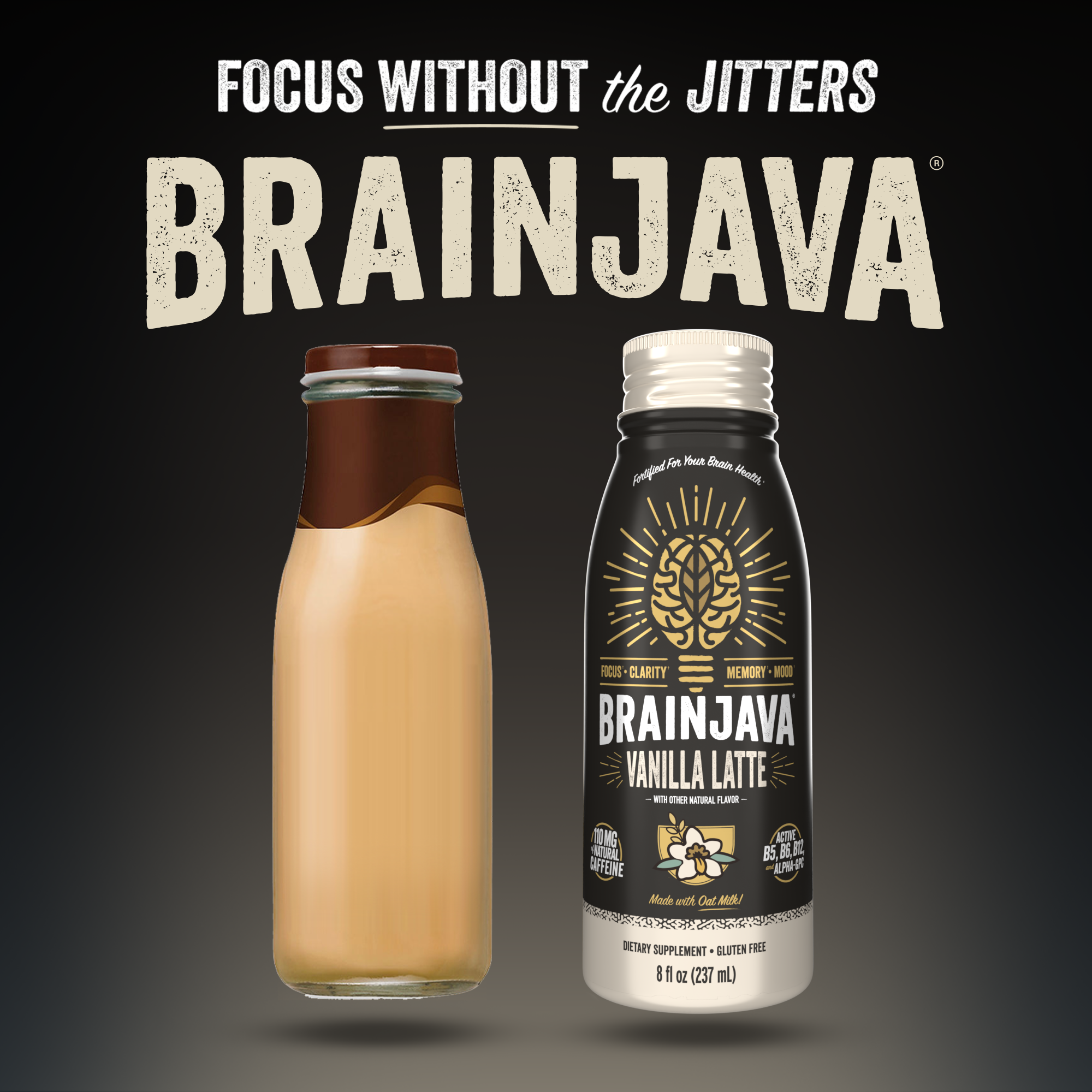 BRAINJAVA Vanilla Latte 8 oz. | 4-pack