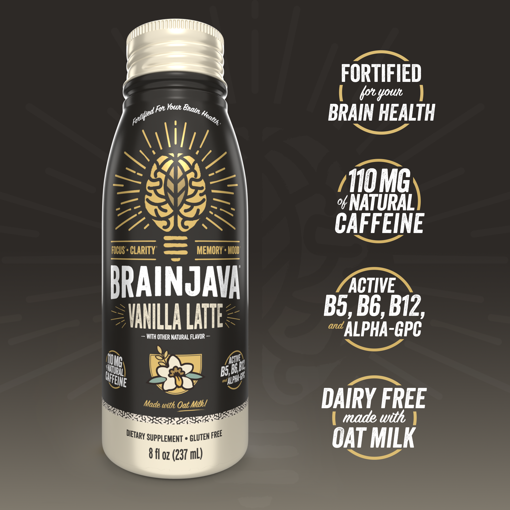 BRAINJAVA Vanilla Latte 8 oz. | 4-pack