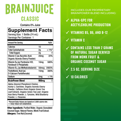 BRAINJUICE Original Classic 2.5 oz. Ready to Drink Supplement | 12-pack