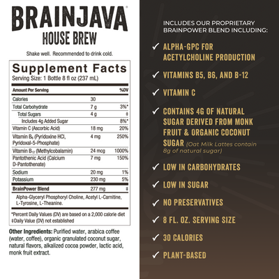 BRAINJAVA HOUSE BREW 8 FL OZ RTD 4-pack