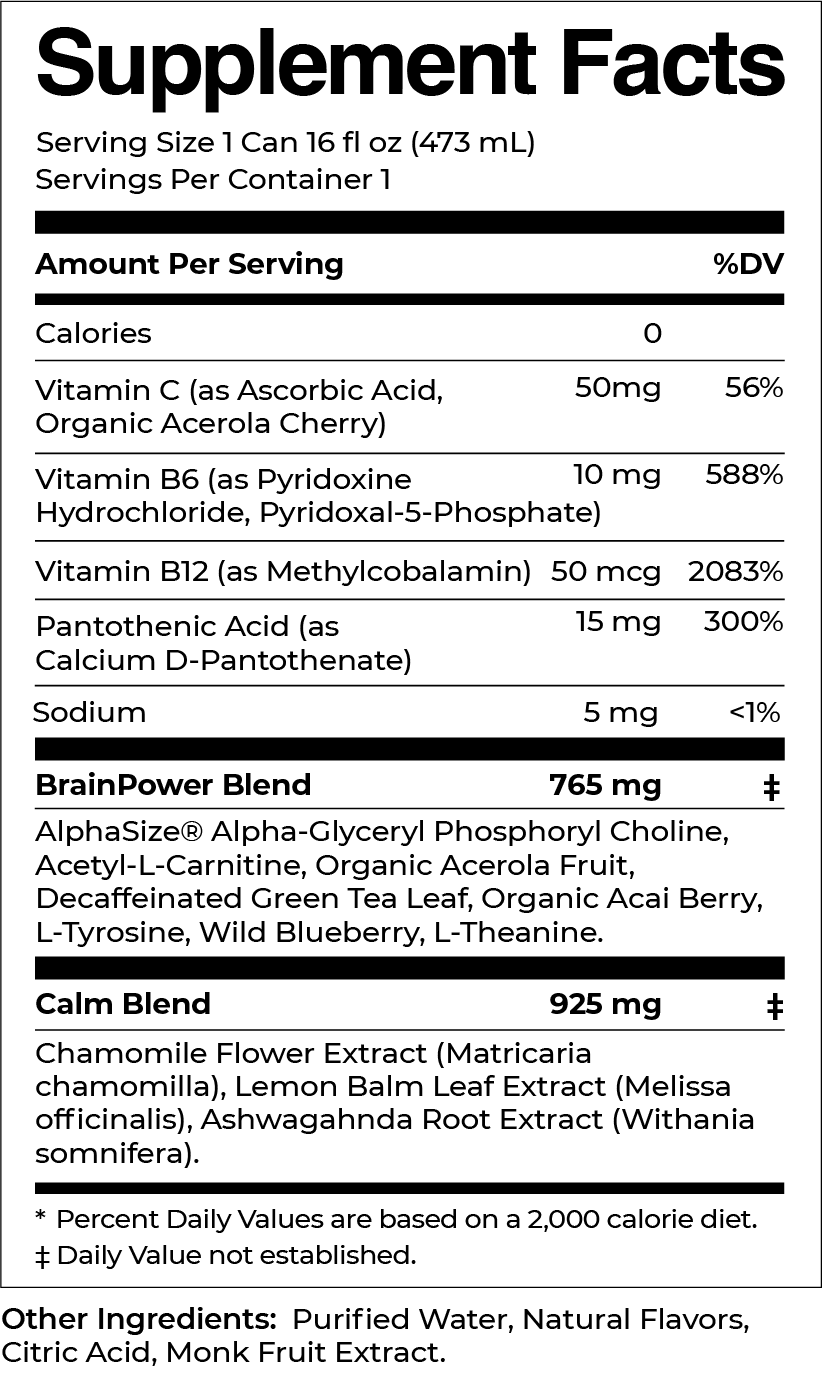 BRAINWATER Calm Lavender Lemon 16 fl oz RTD 8-Pack