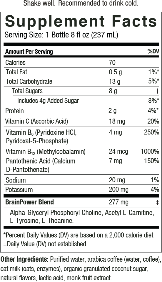 BRAINJAVA Vanilla Latte 8 oz. | 4-pack