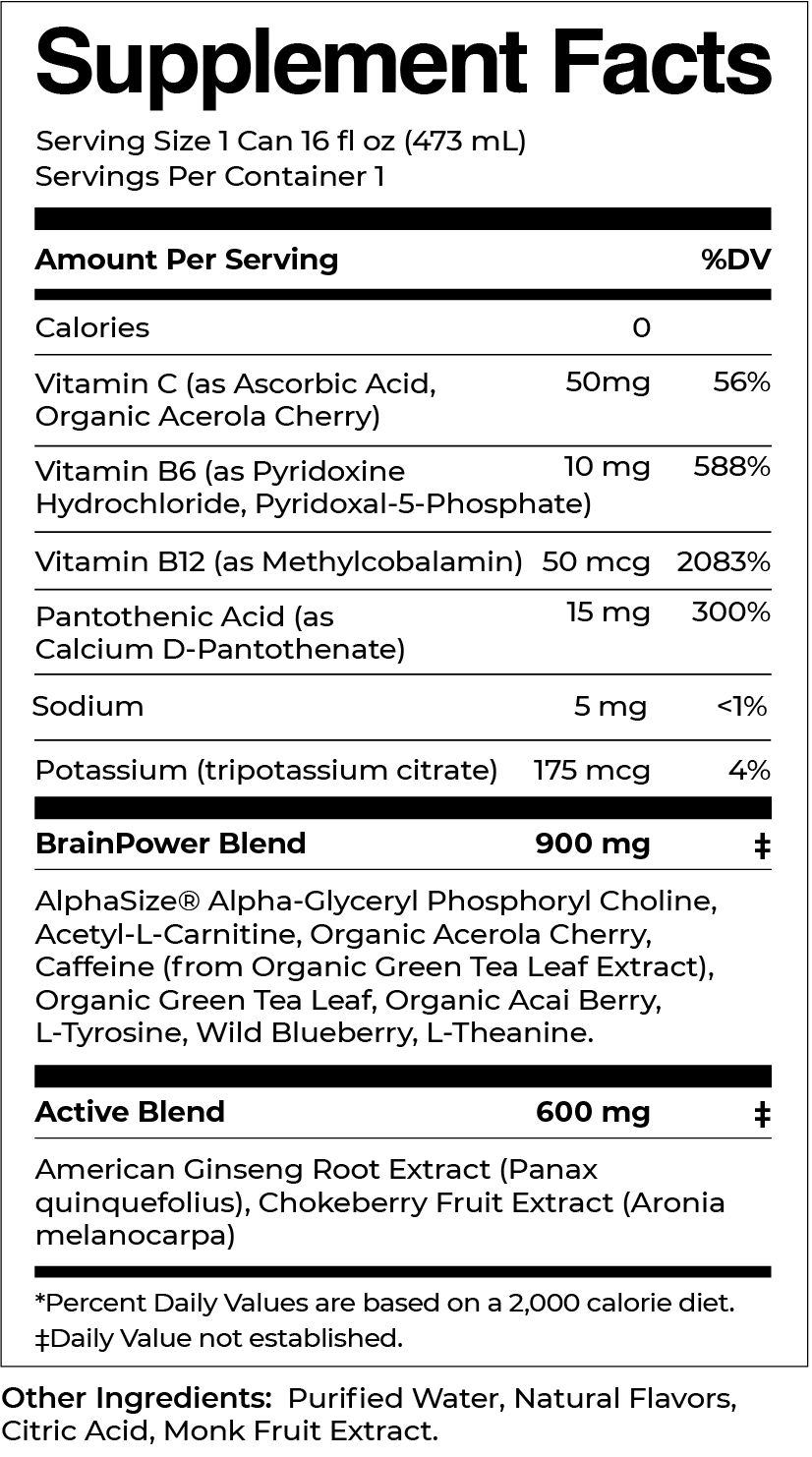 BRAINWATER Active Blackberry Lime 16 fl oz RTD 8-Pack