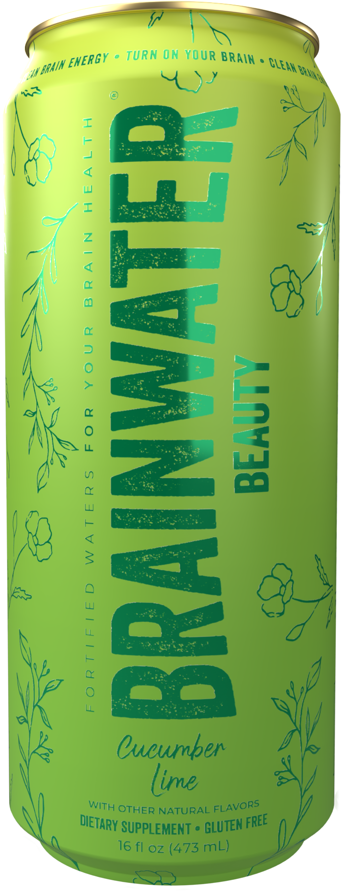 BRAINWATER Beauty Cucumber Lime 16 fl oz RTD 8-Pack