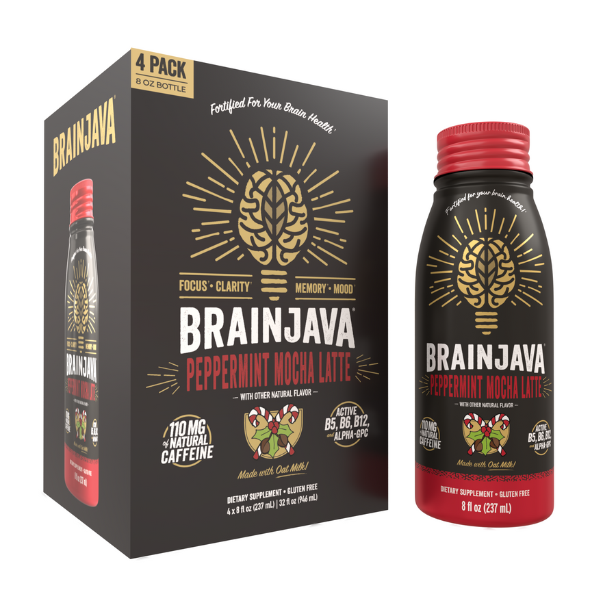 BRAINJAVA Peppermint Mocha Latte 8 oz. | 4-pack