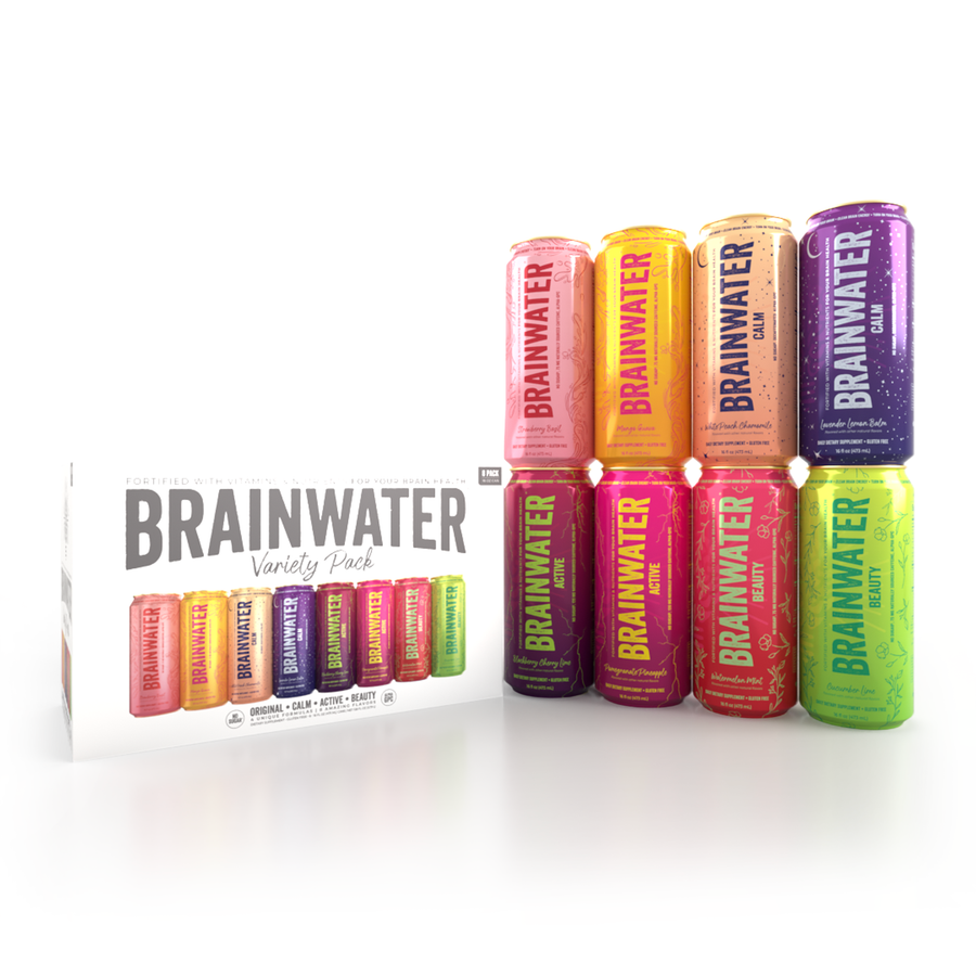 BRAINWATER 16 FL OZ VARIETY 8-PACK