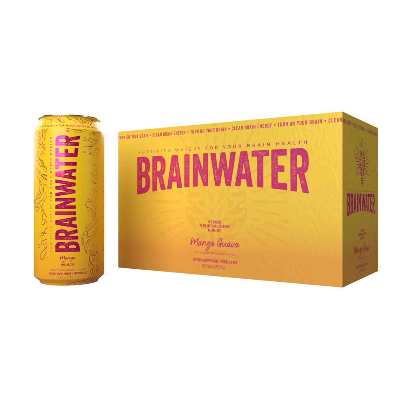 BRAINWATER Mango Guava 16 fl oz RTD 8-Pack