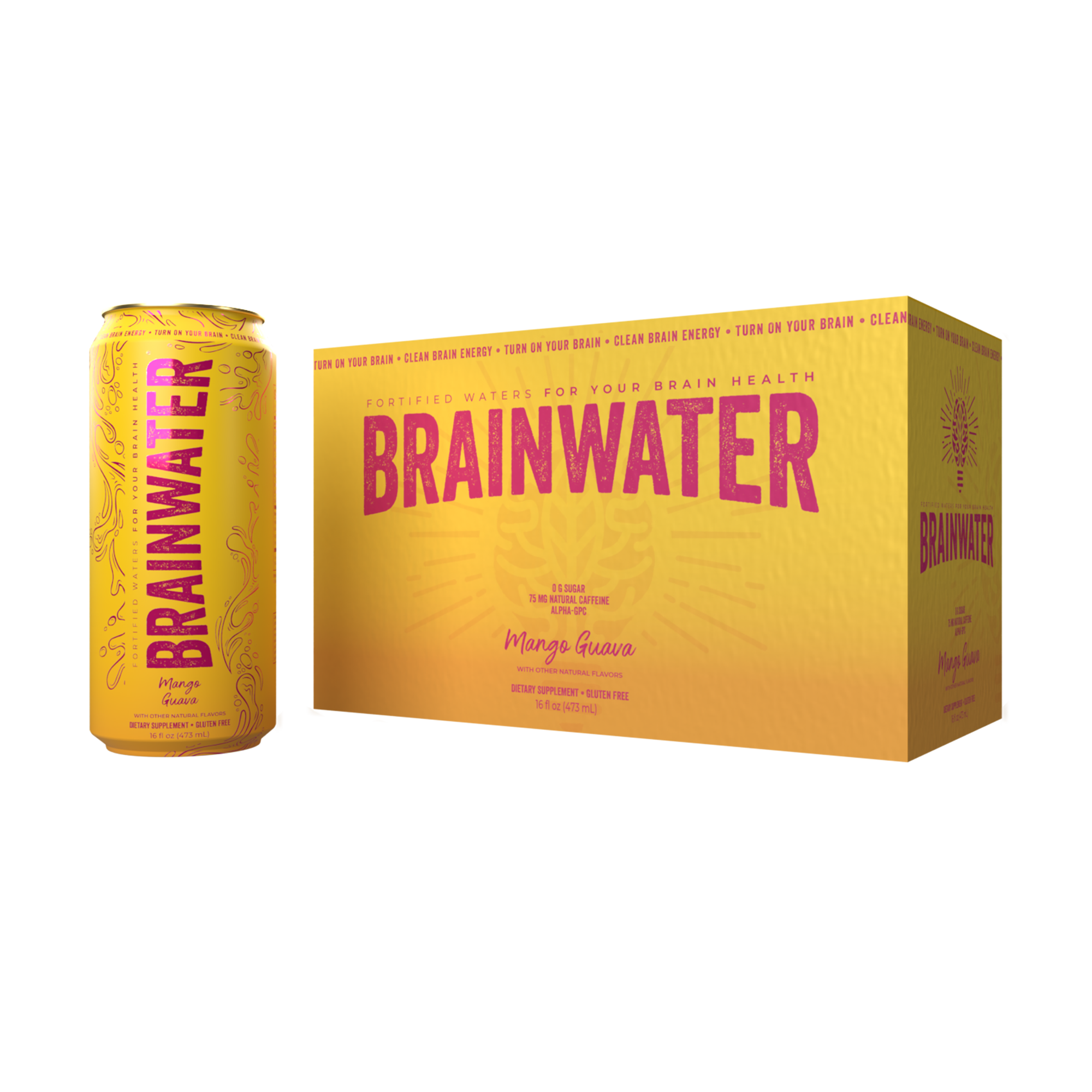 BRAINWATER Mango Guava 16 fl oz RTD 8-Pack