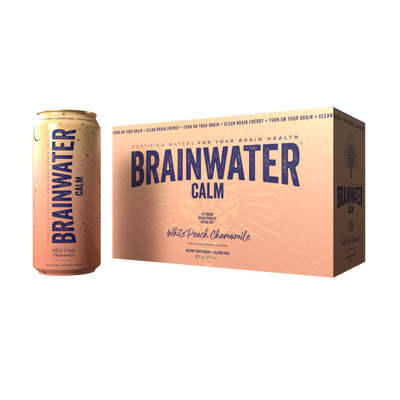 BRAINWATER Calm Peach Camomile 16 fl oz RTD | 8-pack