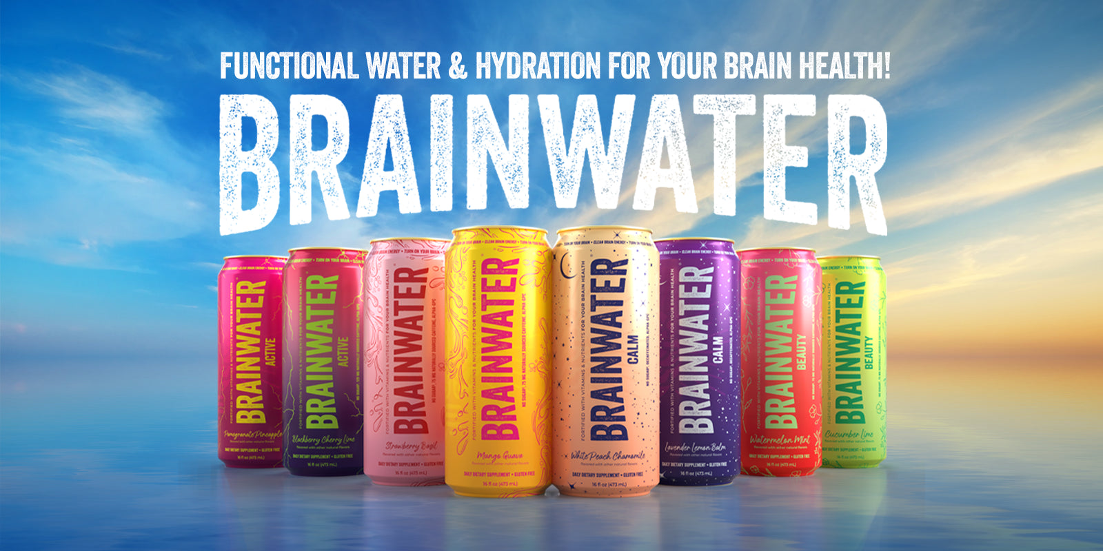 Available in 16 oz. 8-pack Ready To Drink Daily Brain Supplements