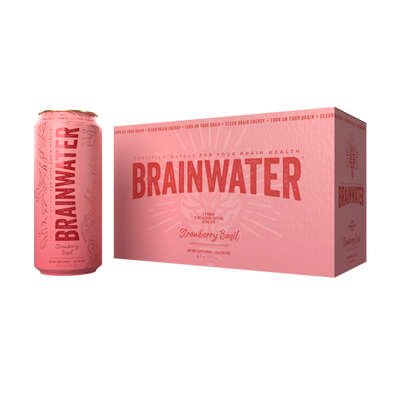 BRAINWATER Strawberry Basil 16 fl oz RTD  | 8-pack